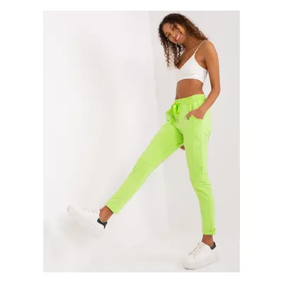 Lime basic trousers with elastic waistband from Aprilia