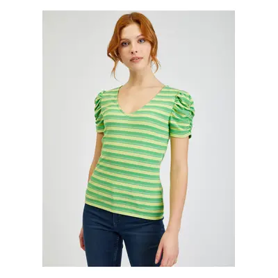 Orsay Yellow-Green Womens Striped T-Shirt - Women