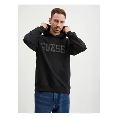 Black Mens Hoodie Guess Beau - Men