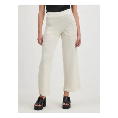 Cream Women's Ribbed Wide Pants ONLY Cata - Women