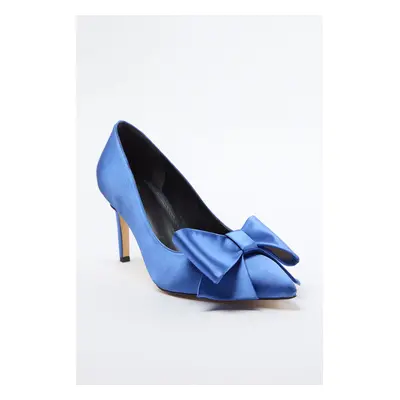 Trendyol Blue Bow Satin Women's Classic Stiletto Thin Heel Shoes