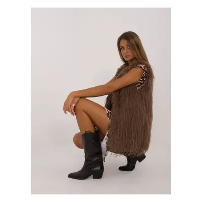 Brown fur vest with lining