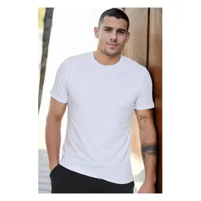 T8569 DEWBERRY BIKE COLLAR MEN'S T-SHIRT-LIGHT WHITE