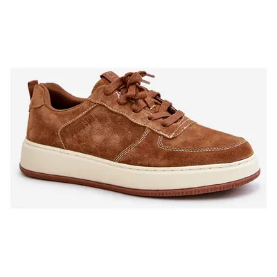 Men's platform sneakers suede Big Star brown