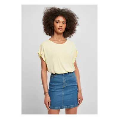 Women's Modal T-Shirt with Extended Shoulder - Soft Yellow