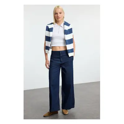 Trendyol Navy Blue High Waist Wide Leg Jeans