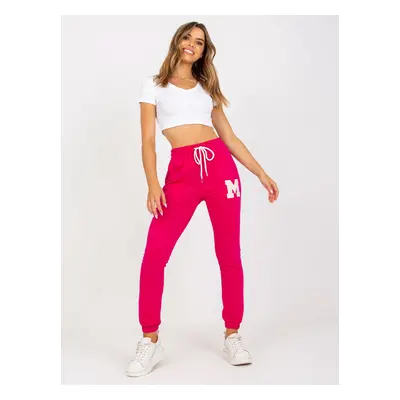 Fuchsia women's sweatpants with high waist