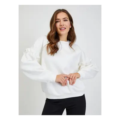 White Women's Oversize Sweatshirt with Balloon Sleeves ORSAY - Women