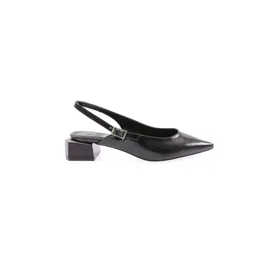 DGN Women's Pointed Toe Open Back Low Heel Shoes Black