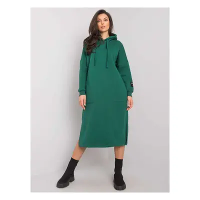 Dark green sweatshirt dress with pockets from Sheffield RUE PARIS