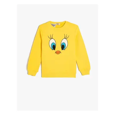 Koton Tweety Sweatshirt Licensed Crew Neck Cotton