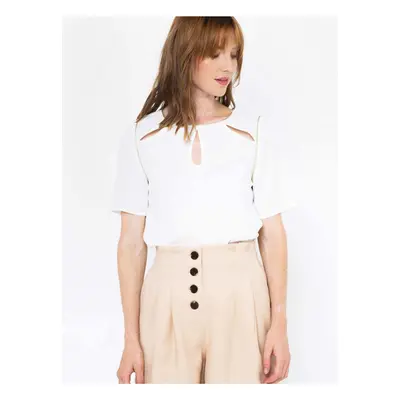 White blouse with openings CAMAIEU - Ladies