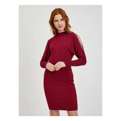 Burgundy Women's Sweater Dress with Necklines ORSAY - Ladies