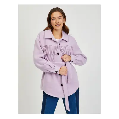 Light Purple Shirt Winter Jacket with Fringe ORSAY - Women