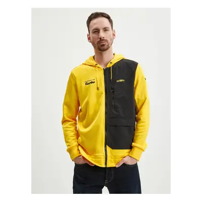 Black-yellow Men's Zippered Hoodie Puma Porsche - Men