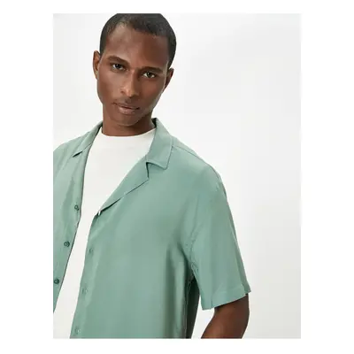 Koton Summer Shirt Short Sleeve Turn-Down Collar Buttoned Viscose Fabric