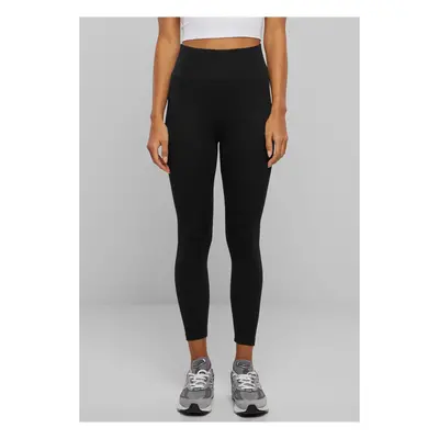 Women's high-waisted jersey leggings black