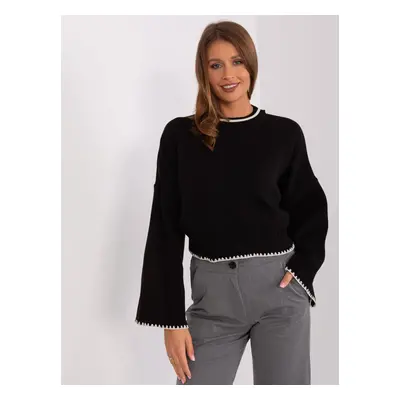 Black women's oversize knitted sweater