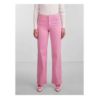 Pink Women's Wide Jeans Pieces Peggy - Women