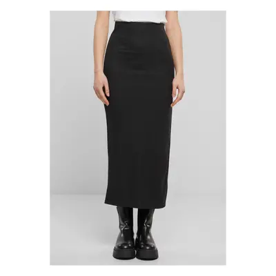 Women's ribbed skirt with high slit black