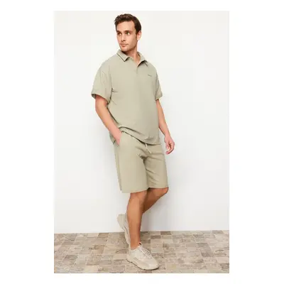 Trendyol Stone Oversize Fit Knitted Comfortable Fabric Shorts