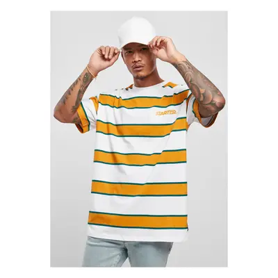 Starter Logo Striped Tee White/Yellow