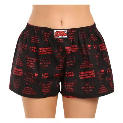 Women's boxer shorts Styx art classic elastic Valentine's Day texty