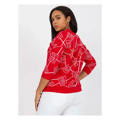 Red blouse plus size with prints