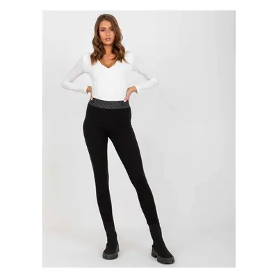 Black cotton casual leggings