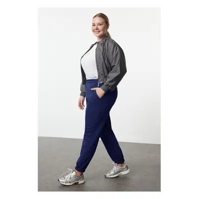 Trendyol Curve Navy Blue Elastic Leg Jogger Knitted Sweatpants