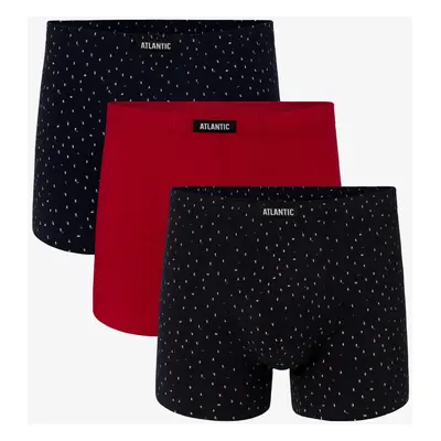 3-PACK Men's boxers ATLANTIC - dark blue, red, dark blue