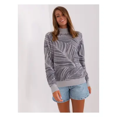 Grey women's turtleneck with cuffs