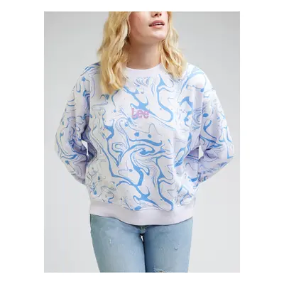 Blue and White Women Patterned Sweatshirt Lee - Women