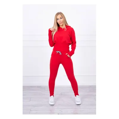 Set with wide cuffs in red color