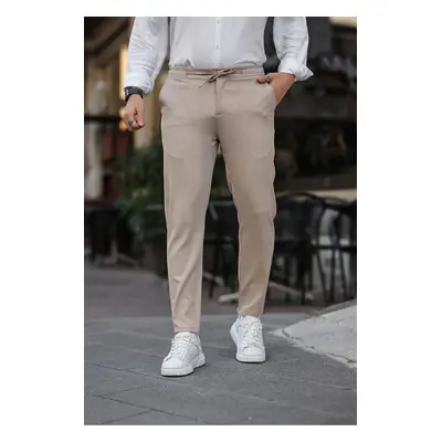 34958 Dewberry Slimfit Jogger Seasonal Mens Trousers-BEIGE