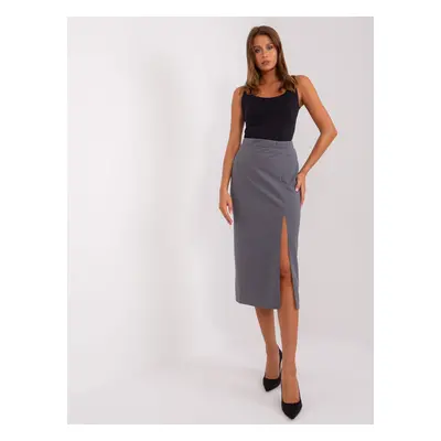 Dark gray elegant trapezoidal skirt