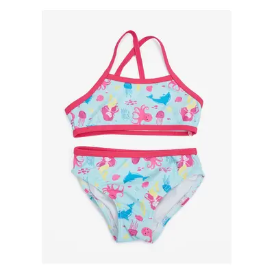 Light blue girly patterned two-piece swimwear name it Ziza - Girls