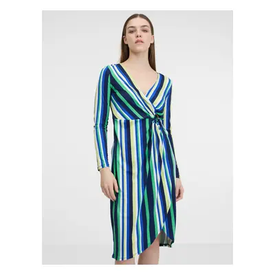 Orsay Green-Blue Ladies Striped Dress - Women