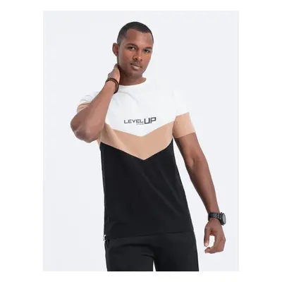 Ombre Men's cotton tricolor t-shirt with logo