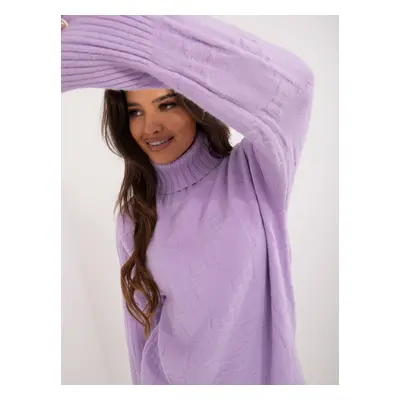 Light purple loose turtleneck with patterns