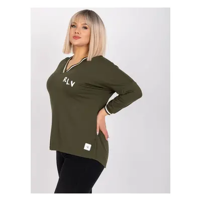 Khaki loose blouse larger size Marianna