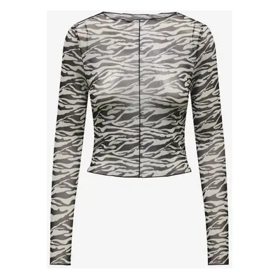 Cream-black women's patterned top ONLY Llamas