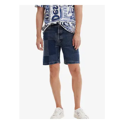 Dark Blue Mens Denim Shorts Desigual Fresia - Men