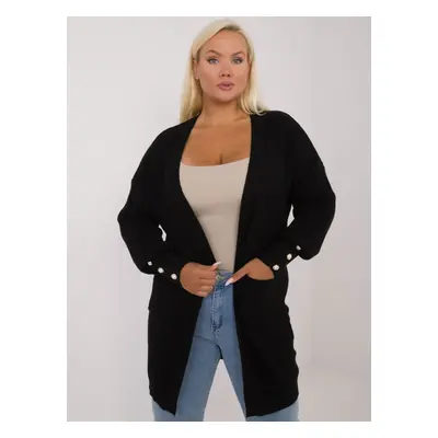 Black cardigan plus size without fastening