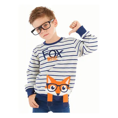 Denokids Fox Striped Boy's Long Sleeve Sweatshirt