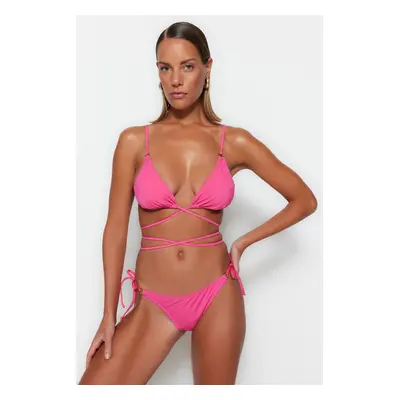 Trendyol Pink Triangle Tie Regular Leg Two Piece Swimwear