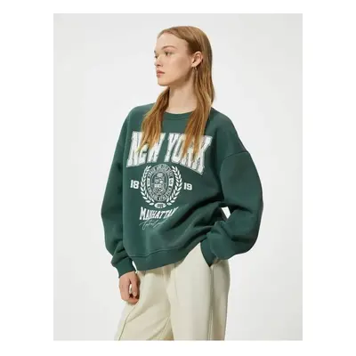 Koton Oversize Sweatshirt College Printed Crew Neck Long Sleeve