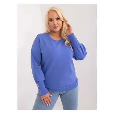 Lilac women's plus-size sweatshirt with cuffs