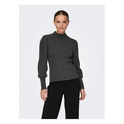 Dark gray women's ribbed sweater ONLY Katia - Women