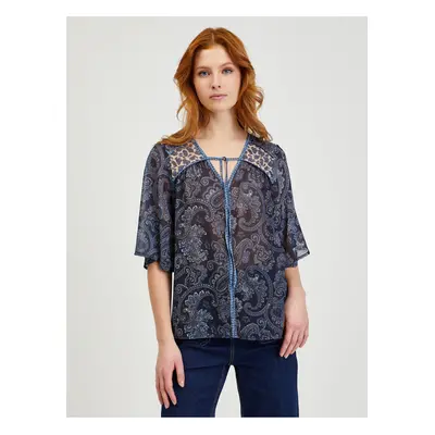 Dark blue Women's Patterned Blouse ORSAY - Women